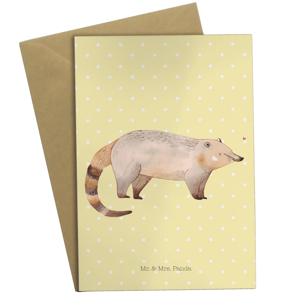 Greetings card Coati Geburtstagskarte, Karte, Hochzeitskarte, Grußkarte, Ansichtskarten, Klappkarte, Einladungskarte, Glückwunschkarte, Tiermotive, Gute Laune, lustige Sprüche, Tiere, Bär, Nasenbär, Nasenbären, Rüsselbär