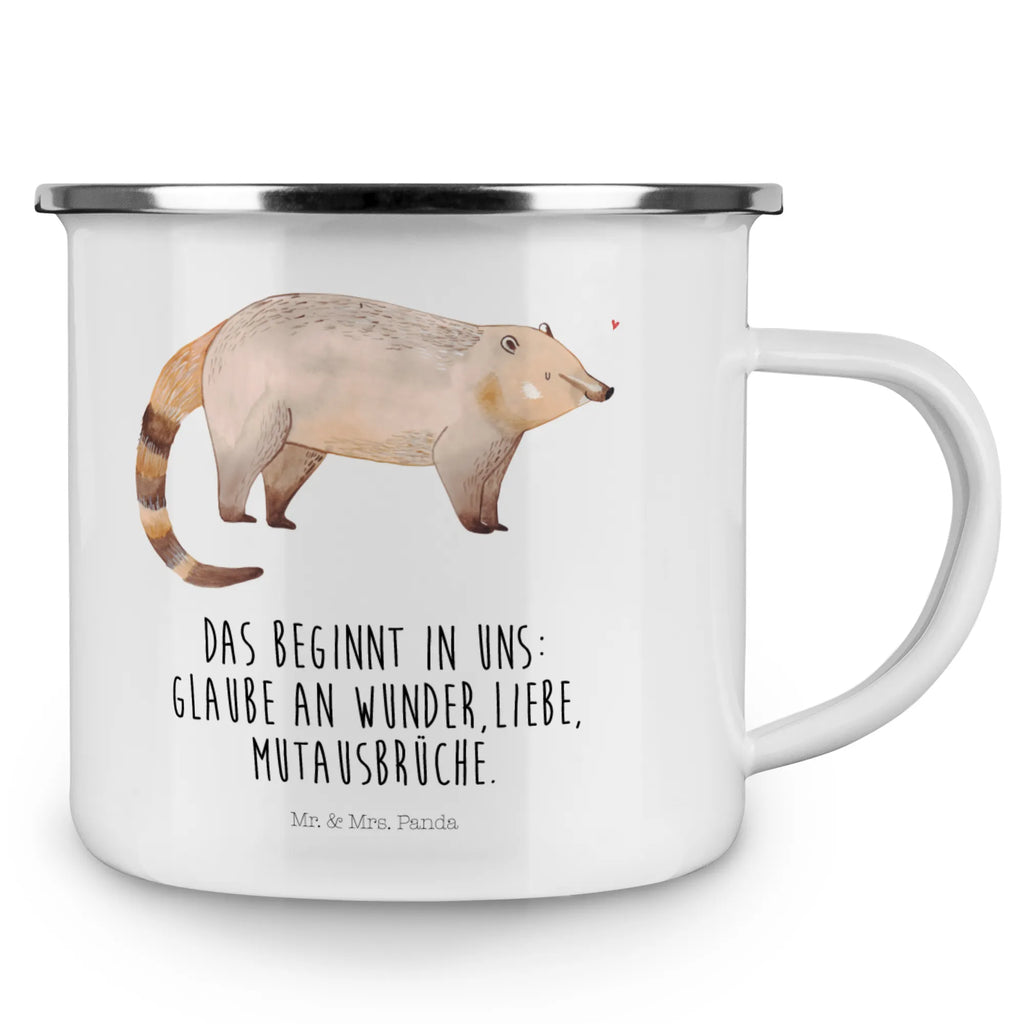 Enamel camping mug Coati reisetasse, Tasse Emaille, Kaffeetasse, Pott, Trinkbecher, metallbecher, Emaille Becher, Emailletasse, Tasse, Emaille Tasse, Campingbecher, Campingtasse, Teetasse, Reisebecher, becher emaille, Blechtasse, Kaffeebecher, blechbecher, emaillebecher, wanderbecher, Teebecher, wandertasse, Metalltasse, Becher, Lustige Sprüche, Tiere, Tiermotive, Gute Laune, Nasenbär, Bär, Rüsselbär, Nasenbären
