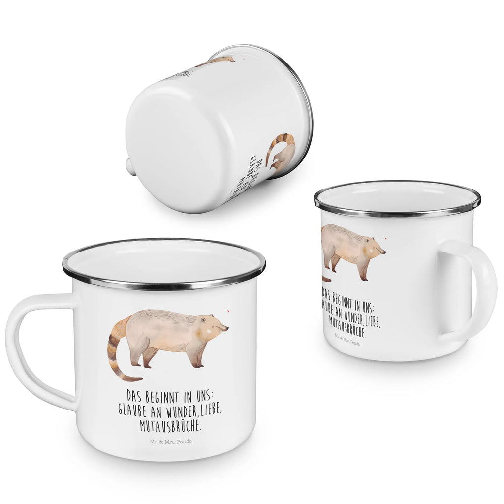 Enamel camping mug Coati reisetasse, Tasse Emaille, Kaffeetasse, Pott, Trinkbecher, metallbecher, Emaille Becher, Emailletasse, Tasse, Emaille Tasse, Campingbecher, Campingtasse, Teetasse, Reisebecher, becher emaille, Blechtasse, Kaffeebecher, blechbecher, emaillebecher, wanderbecher, Teebecher, wandertasse, Metalltasse, Becher, Lustige Sprüche, Tiere, Tiermotive, Gute Laune, Nasenbär, Bär, Rüsselbär, Nasenbären