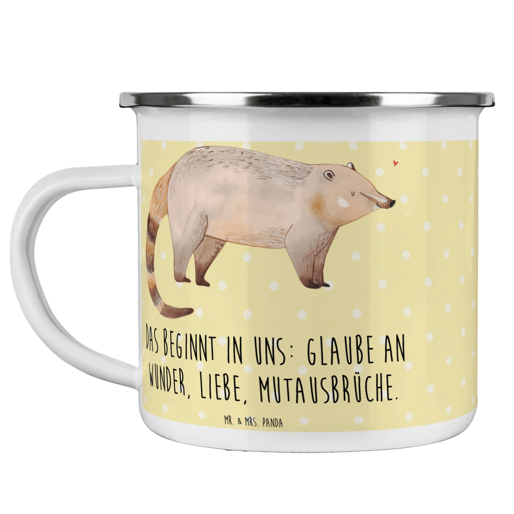 Enamel camping mug Coati reisetasse, Tasse Emaille, Kaffeetasse, Pott, Trinkbecher, metallbecher, Emaille Becher, Emailletasse, Tasse, Emaille Tasse, Campingbecher, Campingtasse, Teetasse, Reisebecher, becher emaille, Blechtasse, Kaffeebecher, blechbecher, emaillebecher, wanderbecher, Teebecher, wandertasse, Metalltasse, Becher, Lustige Sprüche, Tiere, Tiermotive, Gute Laune, Nasenbär, Bär, Rüsselbär, Nasenbären