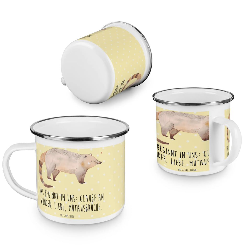 Enamel camping mug Coati reisetasse, Tasse Emaille, Kaffeetasse, Pott, Trinkbecher, metallbecher, Emaille Becher, Emailletasse, Tasse, Emaille Tasse, Campingbecher, Campingtasse, Teetasse, Reisebecher, becher emaille, Blechtasse, Kaffeebecher, blechbecher, emaillebecher, wanderbecher, Teebecher, wandertasse, Metalltasse, Becher, Lustige Sprüche, Tiere, Tiermotive, Gute Laune, Nasenbär, Bär, Rüsselbär, Nasenbären
