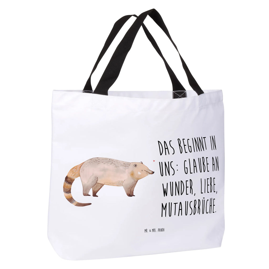 Shopper Coati Freizeittasche, Schultasche, Schultertasche, Tragebeutel, Stofftasche, Ausflug, Einkaufsbeutel, XXL Tasche, Einkaufstasche, Tüte, Strandtasche, Alltagstasche, Schulbeutel, Shopper, Beutel, XL, Lustige Sprüche, Tiere, Tiermotive, Gute Laune, Bär, Nasenbären, Nasenbär, Rüsselbär