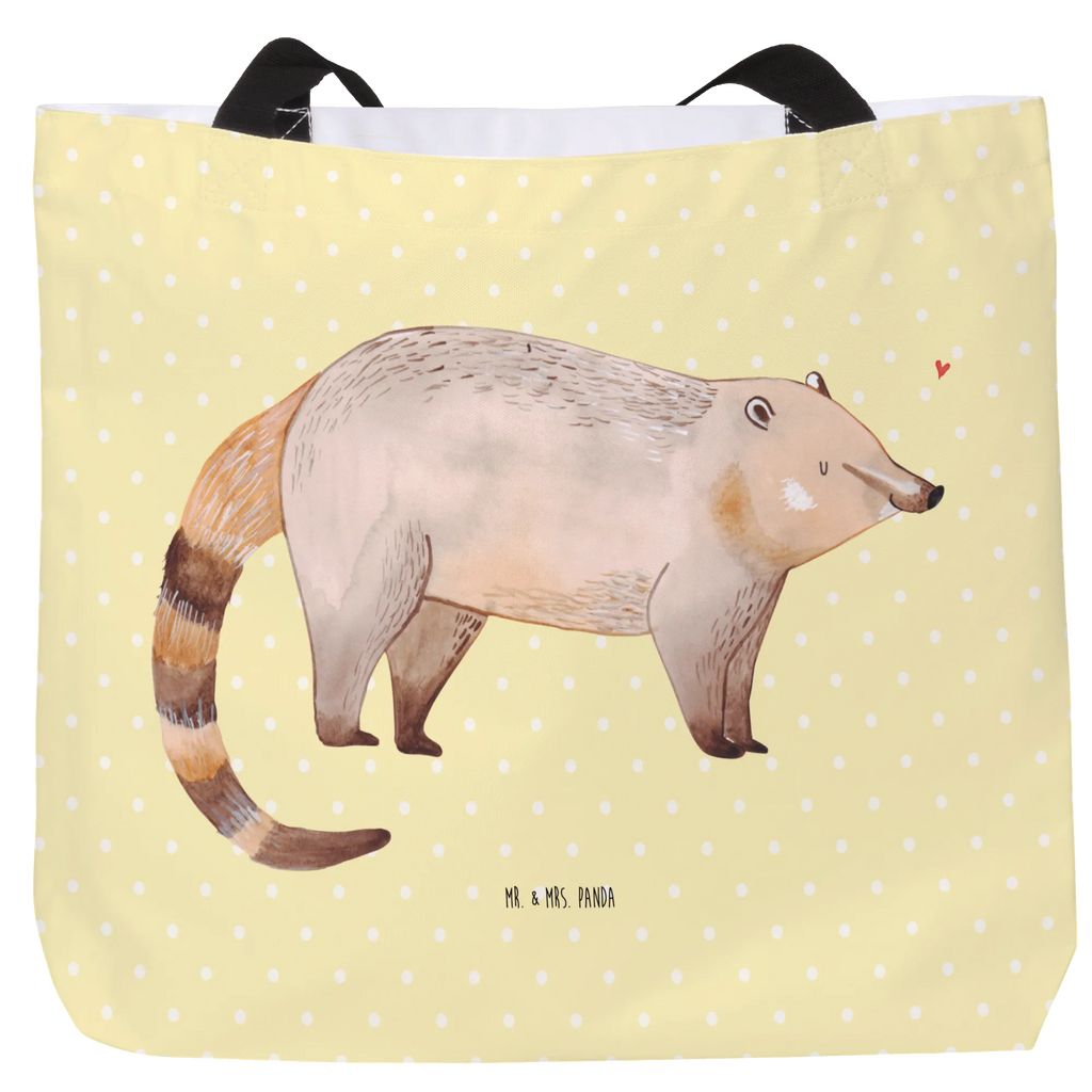 Shopper Coati Freizeittasche, Schultasche, Schultertasche, Tragebeutel, Stofftasche, Ausflug, Einkaufsbeutel, XXL Tasche, Einkaufstasche, Tüte, Strandtasche, Alltagstasche, Schulbeutel, Shopper, Beutel, XL, Lustige Sprüche, Tiere, Tiermotive, Gute Laune, Bär, Nasenbären, Nasenbär, Rüsselbär