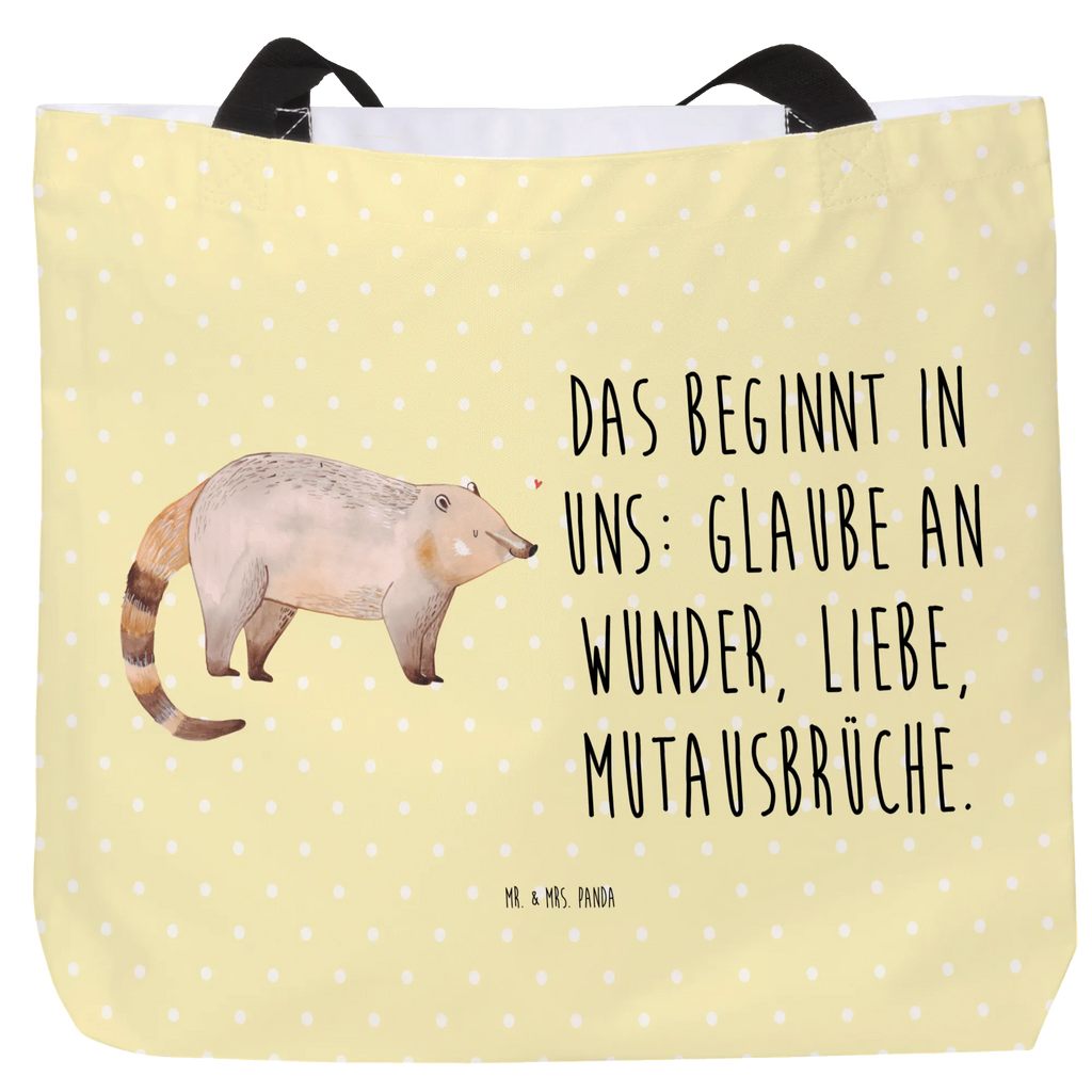 Shopper Coati Freizeittasche, Schultasche, Schultertasche, Tragebeutel, Stofftasche, Ausflug, Einkaufsbeutel, XXL Tasche, Einkaufstasche, Tüte, Strandtasche, Alltagstasche, Schulbeutel, Shopper, Beutel, XL, Lustige Sprüche, Tiere, Tiermotive, Gute Laune, Bär, Nasenbären, Nasenbär, Rüsselbär