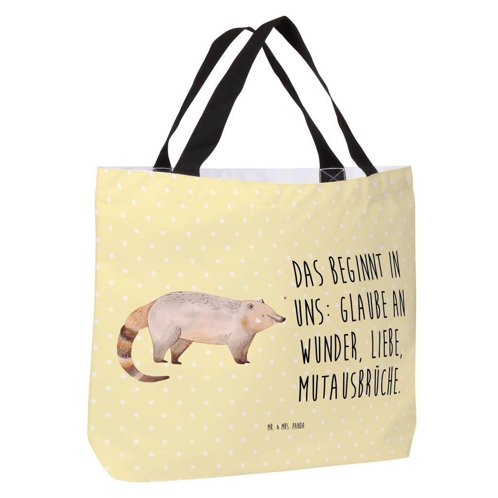 Shopper Coati Freizeittasche, Schultasche, Schultertasche, Tragebeutel, Stofftasche, Ausflug, Einkaufsbeutel, XXL Tasche, Einkaufstasche, Tüte, Strandtasche, Alltagstasche, Schulbeutel, Shopper, Beutel, XL, Lustige Sprüche, Tiere, Tiermotive, Gute Laune, Bär, Nasenbären, Nasenbär, Rüsselbär