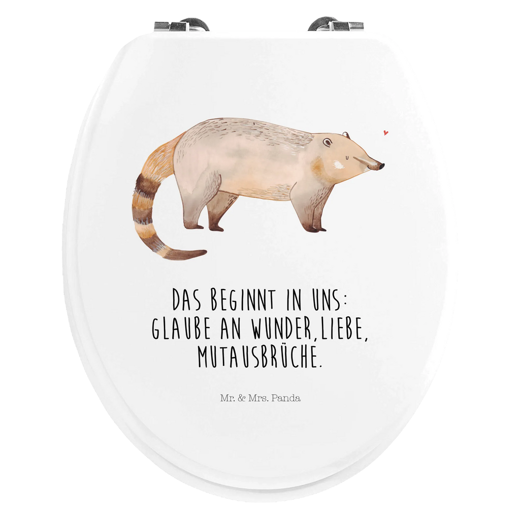 Motiv WC Sitz Nasenbär WC-Sitz, Toilettendeckel, Klodeckel, WC-Deckel, Klobrille, Toilettensitz, Tiere, Tiermotive, lustige Sprüche, Gute Laune, Nasenbär, Rüsselbär, Bär, Nasenbären