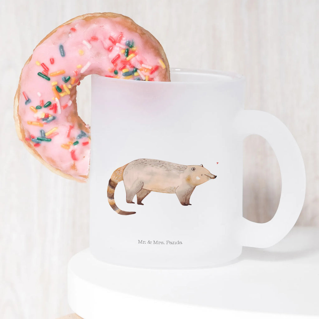 Filiżanka do herbaty Nosacz tasse glas, Teetasse aus Glas, Teegläser, Teetasse, Glasbecher, Trinkglas, Tasse, getränkeglas, Tasse Für Tee, Teeglas, Teetasse Glas, Tee Tasse, glastasse, Becher, becher für tee, becher glas, Große Teetasse, Glas Teebecher, Lustige Sprüche, Tiere, Tiermotive, Gute Laune, Rüsselbär, Nasenbär, Bär, Nasenbären