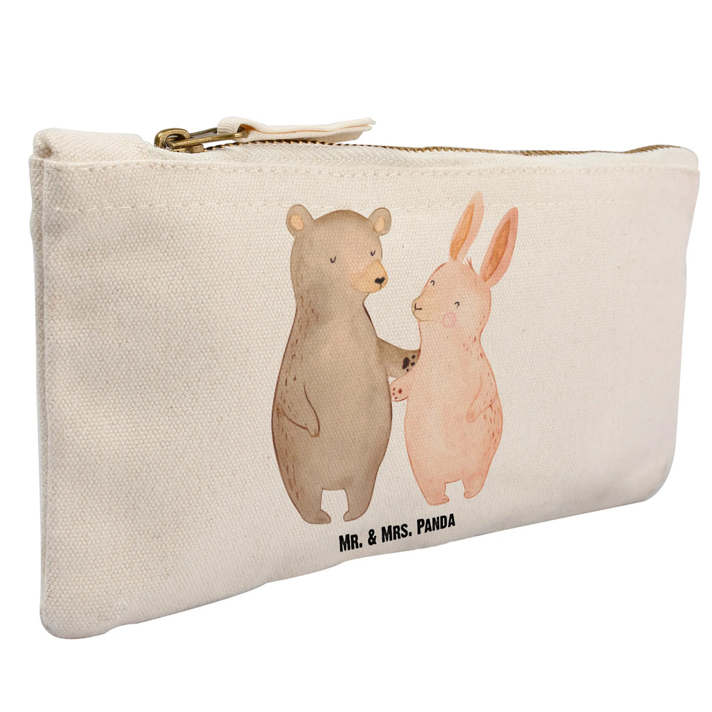 Make-up bag bear and rabbit Embrace Schminktäschchen, Schminkbeutel, utensilientasche, Kosmetikbeutel, aufbewahrungstasche, Stiftemäppchen, Federmappe, Kulturbeutel, aufbewahrungsbeutel, beauty case, Etui, Kosmetiktasche, Waschbeutel, pinsel tasche, Kulturtasche, kosmetiktäschchen, Mäppchen, pencil case, toiletry bag, beauty tasche, Schminktasche, Waschtasche, Schlampermäppchen, Freundin, Liebe, Ehefrau, Ehemann, Partner, Verlobung, Freund, Jahrestag, Hocheitstag, Heiratsantrag, Liebesgeschenk, Heiraten, Bester Freund, Best Friends, Bär, Bärchen, Freunde, Hase
