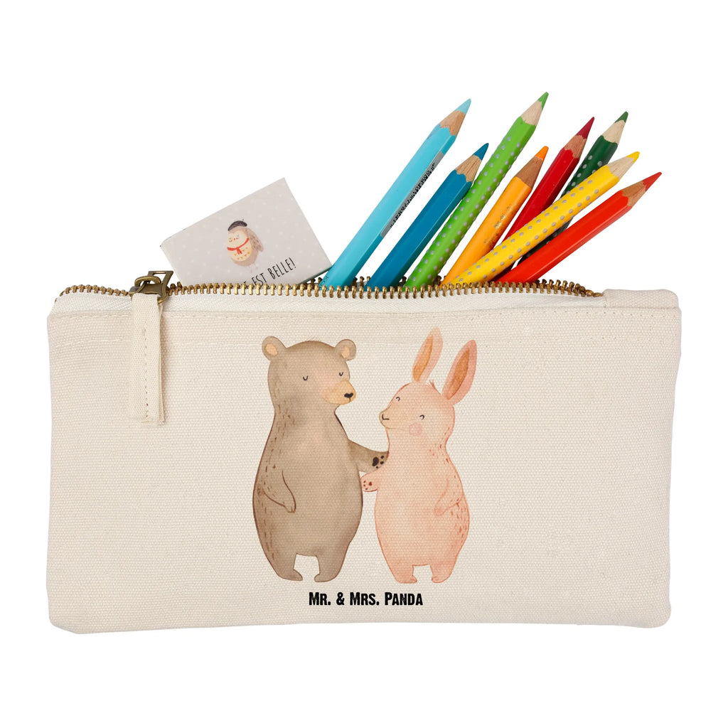 Make-up bag bear and rabbit Embrace Schminktäschchen, Schminkbeutel, utensilientasche, Kosmetikbeutel, aufbewahrungstasche, Stiftemäppchen, Federmappe, Kulturbeutel, aufbewahrungsbeutel, beauty case, Etui, Kosmetiktasche, Waschbeutel, pinsel tasche, Kulturtasche, kosmetiktäschchen, Mäppchen, pencil case, toiletry bag, beauty tasche, Schminktasche, Waschtasche, Schlampermäppchen, Freundin, Liebe, Ehefrau, Ehemann, Partner, Verlobung, Freund, Jahrestag, Hocheitstag, Heiratsantrag, Liebesgeschenk, Heiraten, Bester Freund, Best Friends, Bär, Bärchen, Freunde, Hase