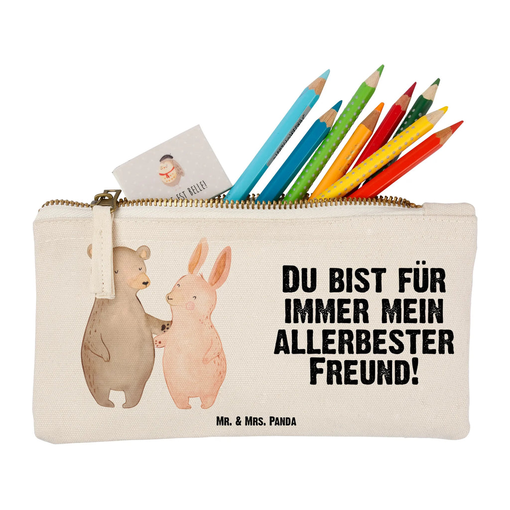Make-up bag bear and rabbit Embrace Schminktäschchen, Schminkbeutel, utensilientasche, Kosmetikbeutel, aufbewahrungstasche, Stiftemäppchen, Federmappe, Kulturbeutel, aufbewahrungsbeutel, beauty case, Etui, Kosmetiktasche, Waschbeutel, pinsel tasche, Kulturtasche, kosmetiktäschchen, Mäppchen, pencil case, toiletry bag, beauty tasche, Schminktasche, Waschtasche, Schlampermäppchen, Freundin, Liebe, Ehefrau, Ehemann, Partner, Verlobung, Freund, Jahrestag, Hocheitstag, Heiratsantrag, Liebesgeschenk, Heiraten, Bester Freund, Best Friends, Bär, Bärchen, Freunde, Hase