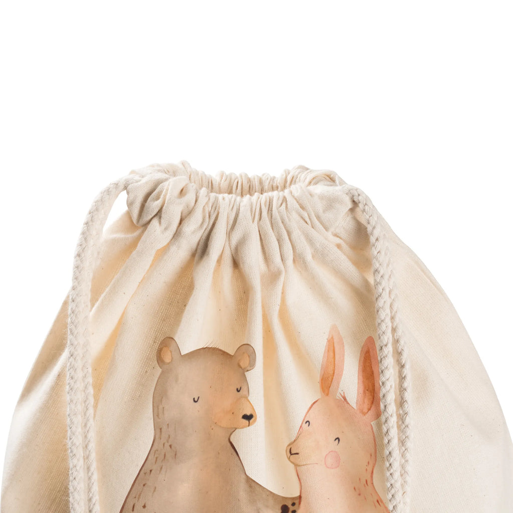 Drawstring bag bear and rabbit Embrace sports bag, carrier bag, gym bag, bag, jute bag, hipster, Love, Loving, Two, Together, Marriage, Engagement, Proposal of marriage, Love gift, gift for her, gift for him, anniversary gift, best friends, friends, rabbit, bear, best friend