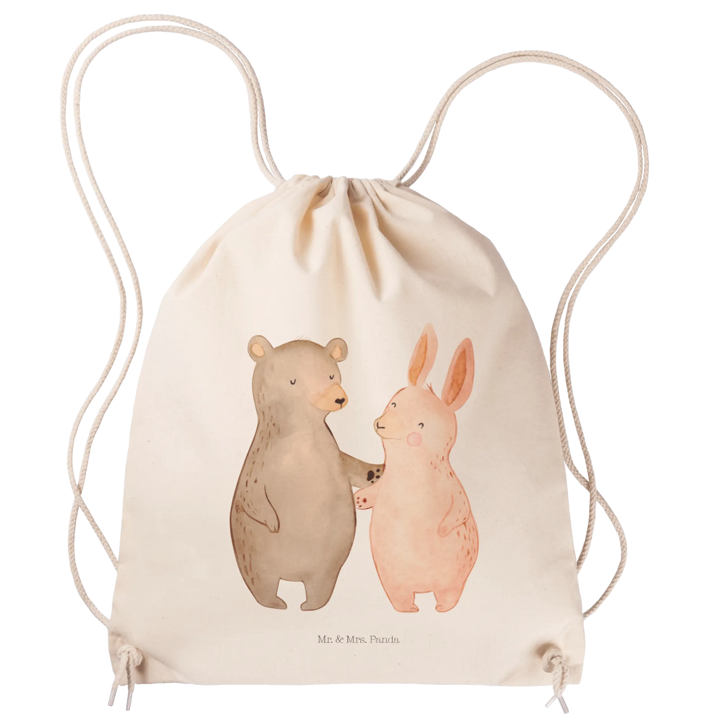 Drawstring bag bear and rabbit Embrace sports bag, carrier bag, gym bag, bag, jute bag, hipster, Love, Loving, Two, Together, Marriage, Engagement, Proposal of marriage, Love gift, gift for her, gift for him, anniversary gift, best friends, friends, rabbit, bear, best friend