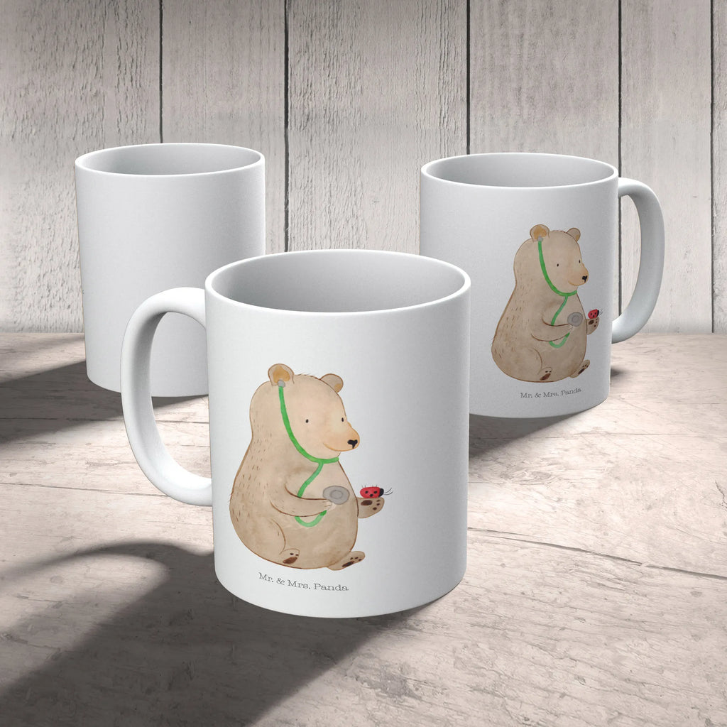 Child's mug bear Physician camping mug, coffee cup, mug, drinking cup, plastic cup, kindergarten, bear, teddy, teddy bear, cuddly toy, Professor, Doctor, Bear