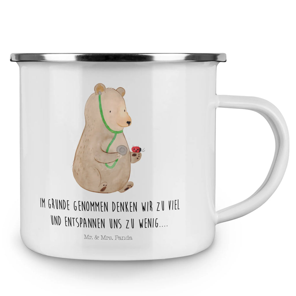 Kempingowy kubek emaliowany niedźwiedź lekarz Niedźwiedź, Miś, Pluszowy miś