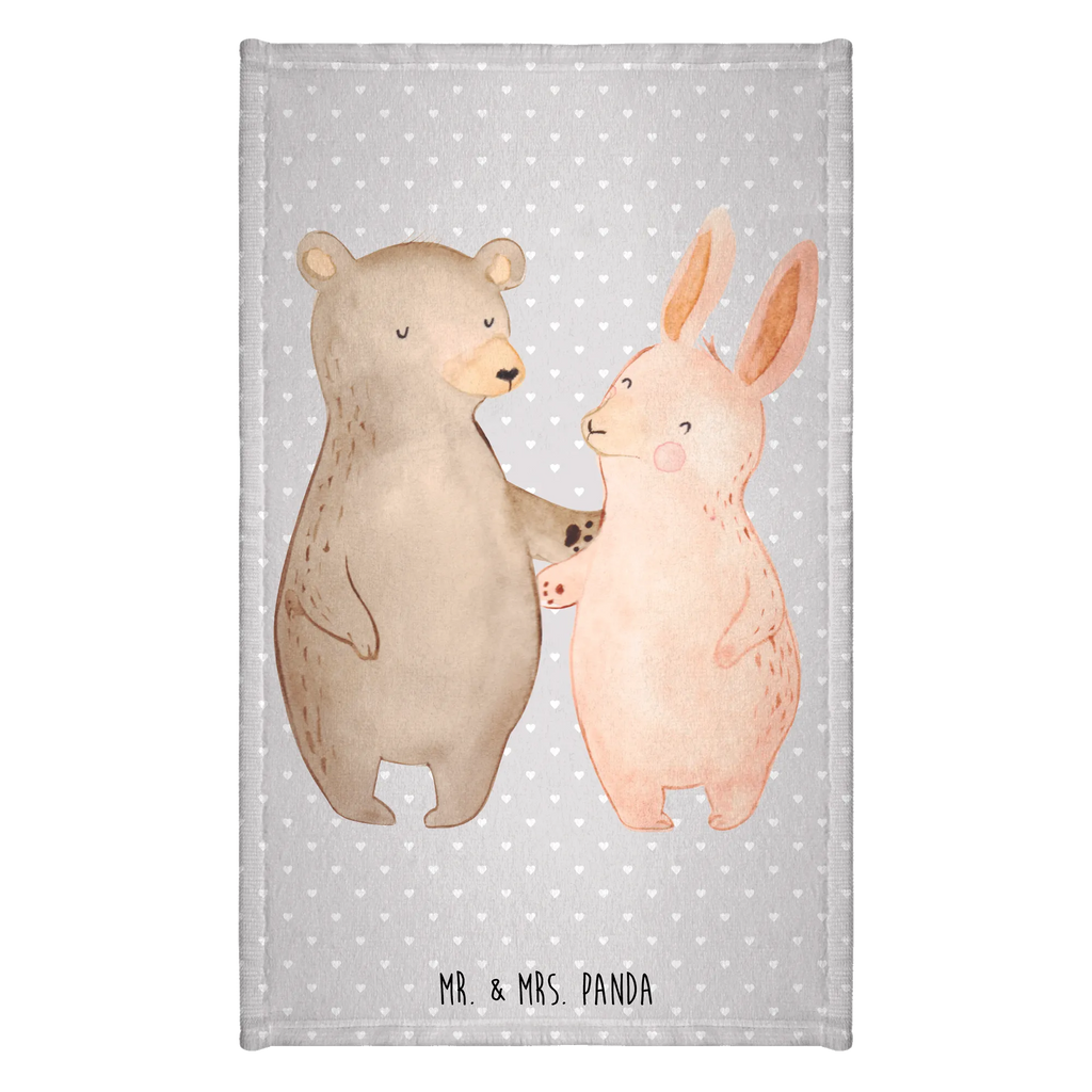 Guest towel bear and rabbit Embrace Handtuch, Badehandtuch, Badezimmer, Handtücher, groß, Kinder, Baby, Liebe, Partner, Freund, Freundin, Ehemann, Ehefrau, Heiraten, Verlobung, Heiratsantrag, Liebesgeschenk, Jahrestag, Hocheitstag, Freunde, bester Freund, Hase, Bär, Bärchen, best friends
