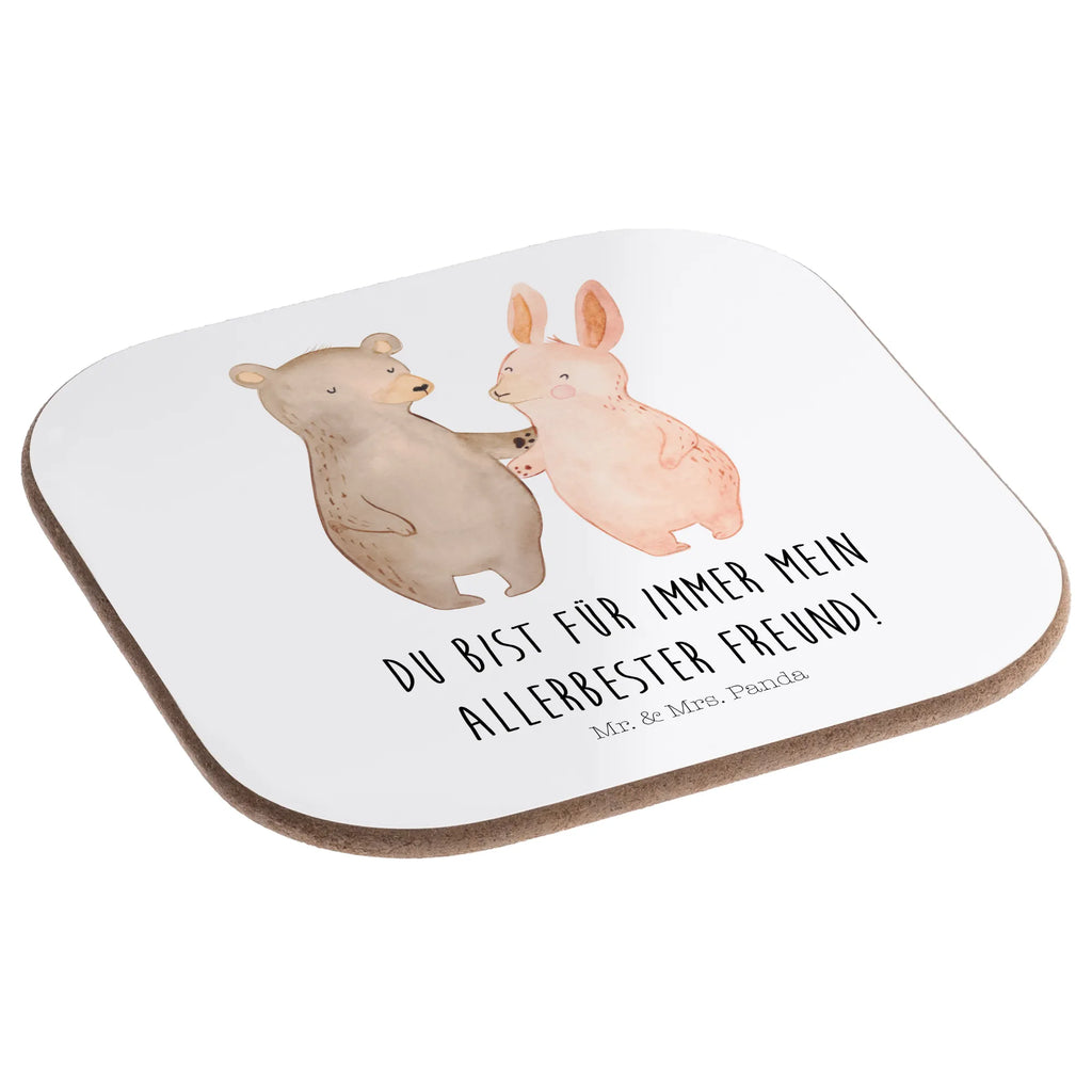 Square coaster bear and rabbit Embrace Holzuntersetzer, Untersetzer für Gläser, Tassen Untersetzer, Glasuntersetzer, Untersetzer Design, Untersetzer Gläser, Bierdeckel, Getränkeuntersetzer, Untersetzer Holz, Korkuntersetzer, Untersetzer aus Holz, Untersetzer, Liebe, Partner, Freund, Freundin, Ehemann, Ehefrau, Heiraten, Verlobung, Heiratsantrag, Liebesgeschenk, Jahrestag, Hocheitstag, bester Freund, best friends, Bärchen, Bär, Hase, Freunde