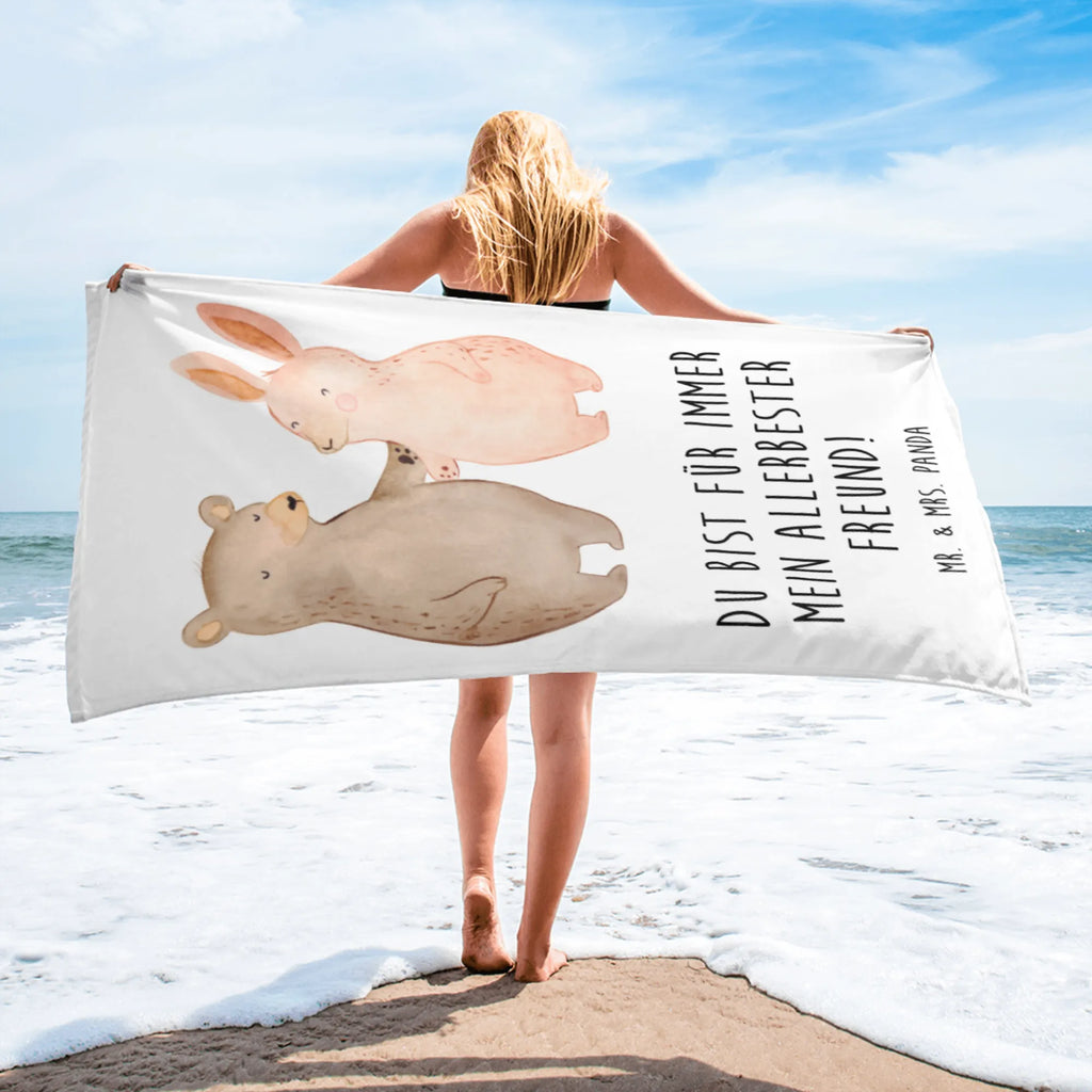 XL bath towel bear and rabbit Embrace large beach towel, extra large swim towel, spa towel, oversized towel, luxury bath sheet, XL bath towel, Love, Loving, Two, Together, Marriage, Engagement, Proposal of marriage, Love gift, gift for her, gift for him, anniversary gift, best friend, best friends, bear, rabbit, friends