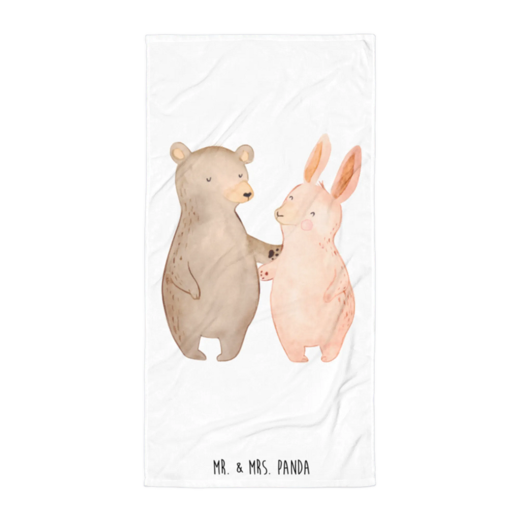 XL bath towel bear and rabbit Embrace large beach towel, extra large swim towel, spa towel, oversized towel, luxury bath sheet, XL bath towel, Love, Loving, Two, Together, Marriage, Engagement, Proposal of marriage, Love gift, gift for her, gift for him, anniversary gift, best friend, best friends, bear, rabbit, friends