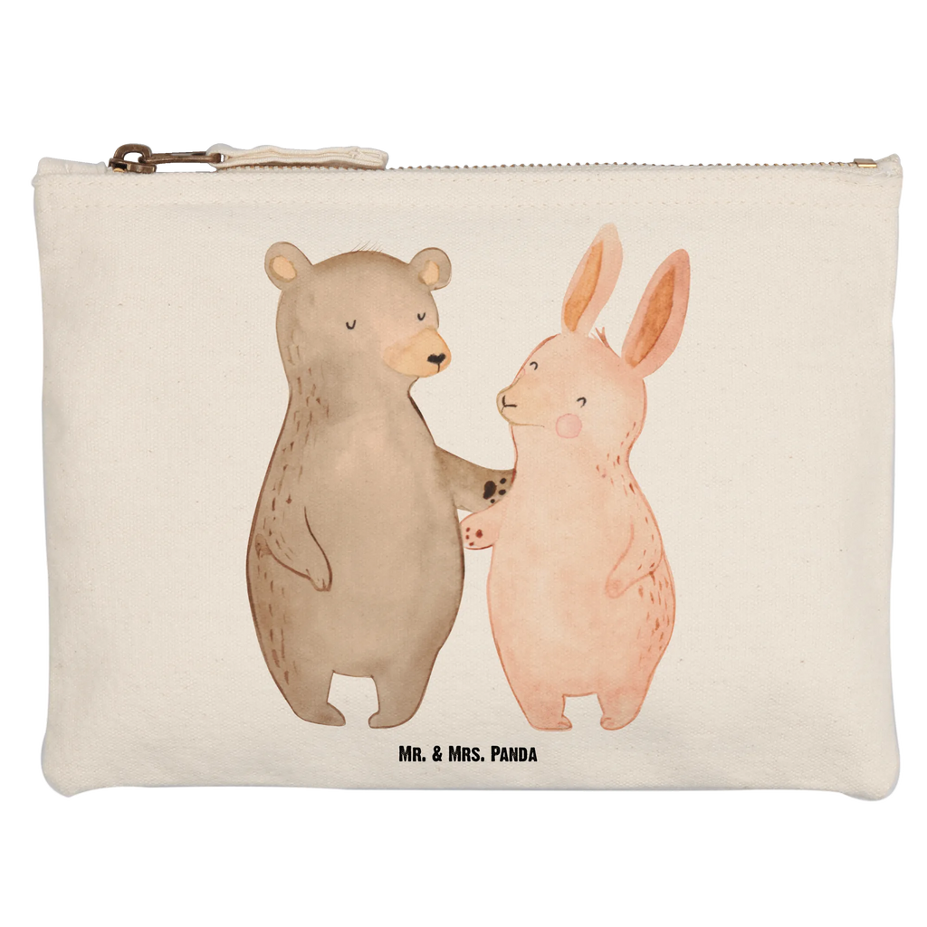 Make-up bag bear and rabbit Embrace Schminktäschchen, Schminkbeutel, utensilientasche, Kosmetikbeutel, aufbewahrungstasche, Stiftemäppchen, Federmappe, Kulturbeutel, aufbewahrungsbeutel, beauty case, Etui, Kosmetiktasche, Waschbeutel, pinsel tasche, Kulturtasche, kosmetiktäschchen, Mäppchen, pencil case, toiletry bag, beauty tasche, Schminktasche, Waschtasche, Schlampermäppchen, Freundin, Liebe, Ehefrau, Ehemann, Partner, Verlobung, Freund, Jahrestag, Hocheitstag, Heiratsantrag, Liebesgeschenk, Heiraten, Bester Freund, Best Friends, Bär, Bärchen, Freunde, Hase