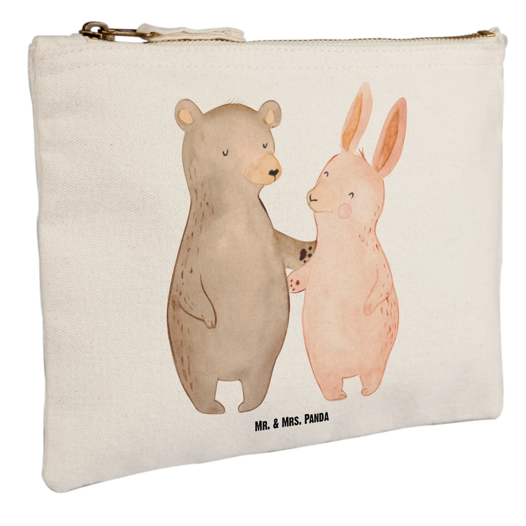 Make-up bag bear and rabbit Embrace Schminktäschchen, Schminkbeutel, utensilientasche, Kosmetikbeutel, aufbewahrungstasche, Stiftemäppchen, Federmappe, Kulturbeutel, aufbewahrungsbeutel, beauty case, Etui, Kosmetiktasche, Waschbeutel, pinsel tasche, Kulturtasche, kosmetiktäschchen, Mäppchen, pencil case, toiletry bag, beauty tasche, Schminktasche, Waschtasche, Schlampermäppchen, Freundin, Liebe, Ehefrau, Ehemann, Partner, Verlobung, Freund, Jahrestag, Hocheitstag, Heiratsantrag, Liebesgeschenk, Heiraten, Bester Freund, Best Friends, Bär, Bärchen, Freunde, Hase