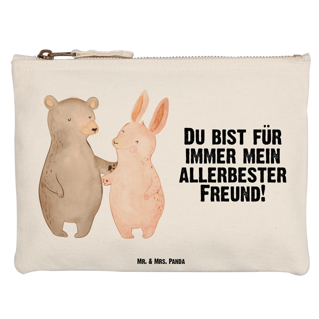 Make-up bag bear and rabbit Embrace Schminktäschchen, Schminkbeutel, utensilientasche, Kosmetikbeutel, aufbewahrungstasche, Stiftemäppchen, Federmappe, Kulturbeutel, aufbewahrungsbeutel, beauty case, Etui, Kosmetiktasche, Waschbeutel, pinsel tasche, Kulturtasche, kosmetiktäschchen, Mäppchen, pencil case, toiletry bag, beauty tasche, Schminktasche, Waschtasche, Schlampermäppchen, Freundin, Liebe, Ehefrau, Ehemann, Partner, Verlobung, Freund, Jahrestag, Hocheitstag, Heiratsantrag, Liebesgeschenk, Heiraten, Bester Freund, Best Friends, Bär, Bärchen, Freunde, Hase