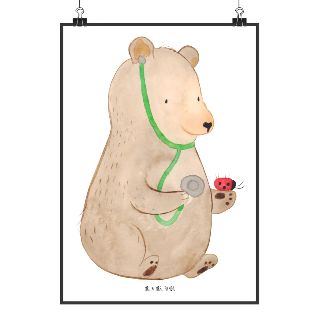 Plakat niedźwiedź lekarz Poster, wanddeko, wandkunst, Mr. & Mrs. Panda Poster, wanddruck, kunstdruck poster, Bild für Wand, Wanddeko Bild, Posterdruck, Deko Bild, Wandposter, Plakat, Designposter, Kunstdruck, Bild, Wandschmuck, drucke, kunst für die wand, grafikposter, Wanddekoration, kunstposter, Wandbild, Teddy, Bär, Teddybär, Professorin, Doktorin, Doktor, Professor, Arzt, Ärztin