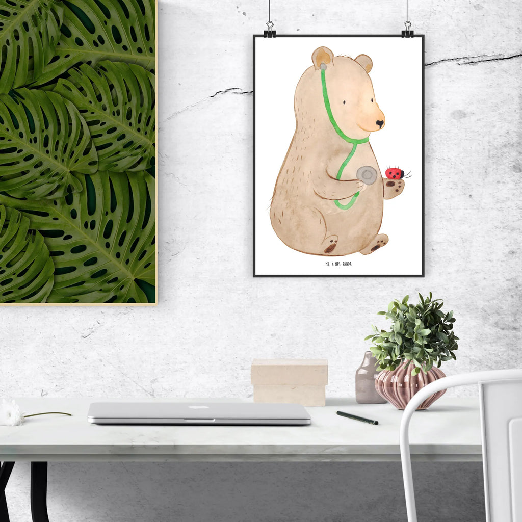Plakat niedźwiedź lekarz Poster, wanddeko, wandkunst, Mr. & Mrs. Panda Poster, wanddruck, kunstdruck poster, Bild für Wand, Wanddeko Bild, Posterdruck, Deko Bild, Wandposter, Plakat, Designposter, Kunstdruck, Bild, Wandschmuck, drucke, kunst für die wand, grafikposter, Wanddekoration, kunstposter, Wandbild, Teddy, Bär, Teddybär, Professorin, Doktorin, Doktor, Professor, Arzt, Ärztin
