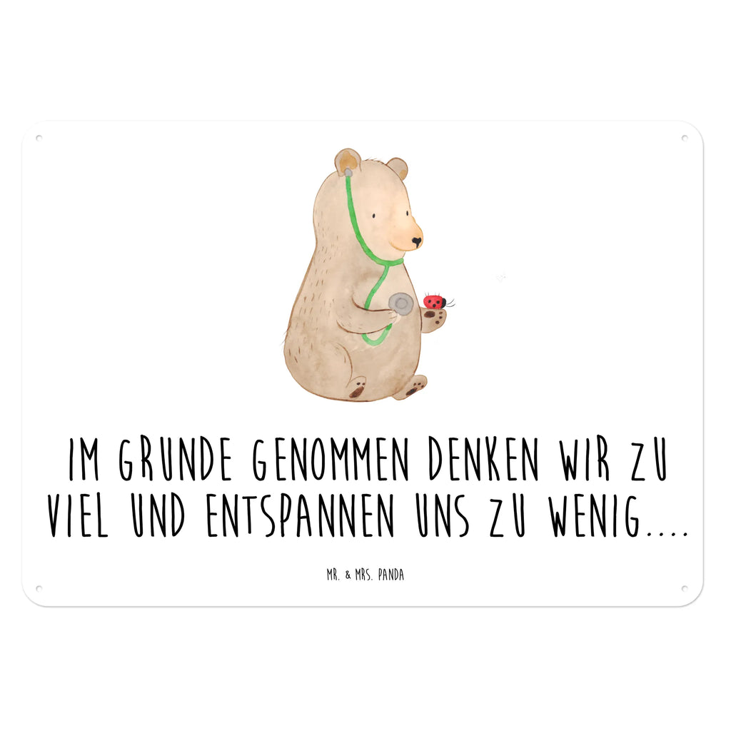 Blechschild Bär Arzt Türschild Metall, Blechschild Groß, Blechschild Büro, Wandschild Metall, Blechschild, Dekoschild Metall, Blechschild Zum Aufhängen, Blechschild Küche, Blechschild Für Männer, Blechschild Für Frauen, Teddy, Bär, Teddybär, Doktorin, Professorin, Doktor, Professor, Ärztin, Arzt