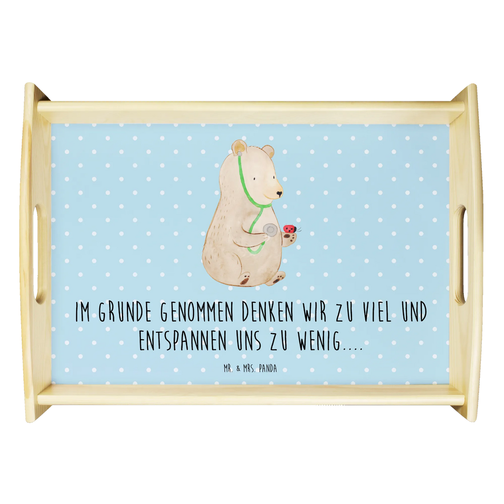 Serving tray bear Physician tray, wooden tray, breakfast tray, serving tray, kitchen tray, bear, teddy, teddy bear, cuddly toy, Doctor, Professor, Bear
