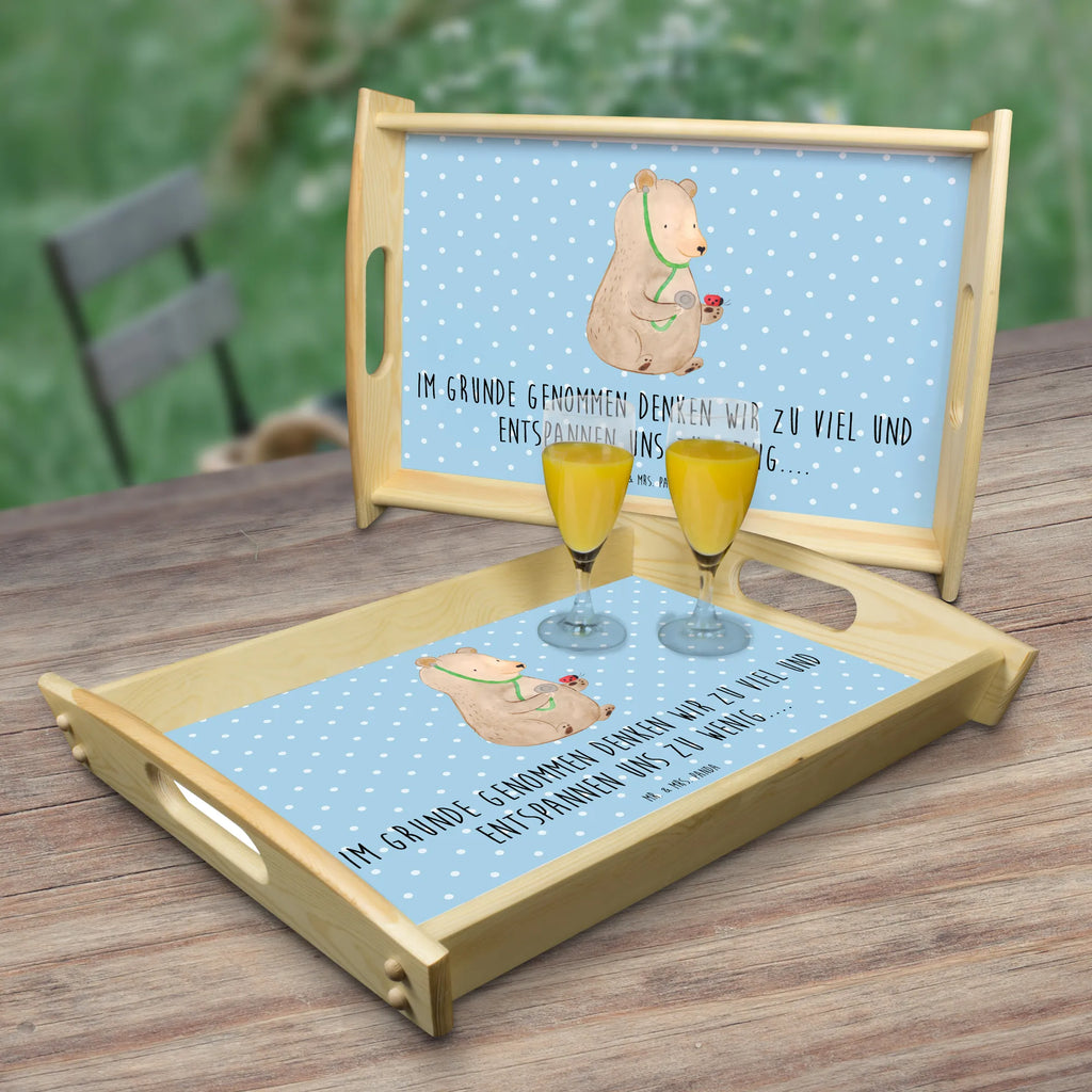 Serving tray bear Physician tray, wooden tray, breakfast tray, serving tray, kitchen tray, bear, teddy, teddy bear, cuddly toy, Doctor, Professor, Bear