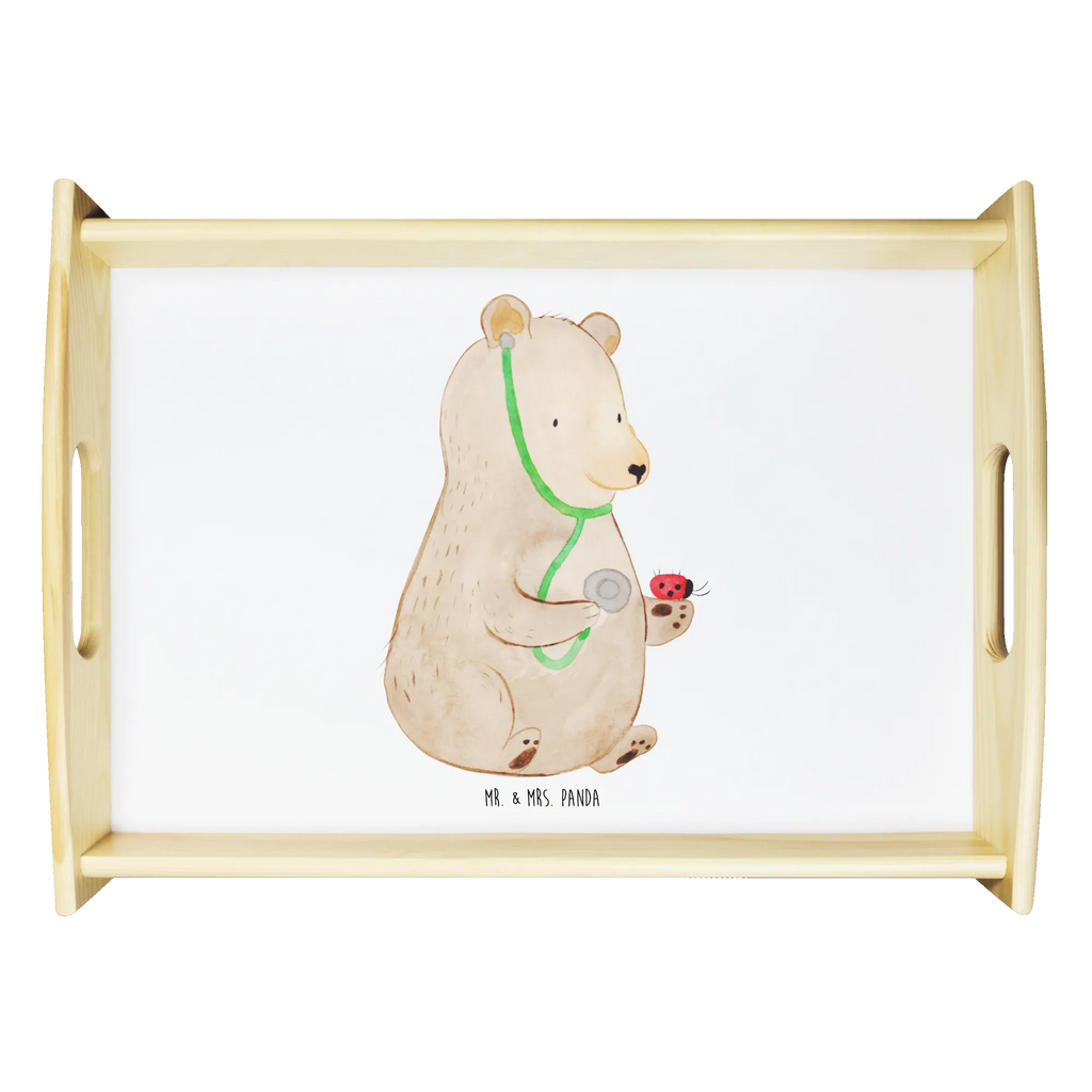 Serving tray bear Physician tray, wooden tray, breakfast tray, serving tray, kitchen tray, bear, teddy, teddy bear, cuddly toy, Doctor, Professor, Bear