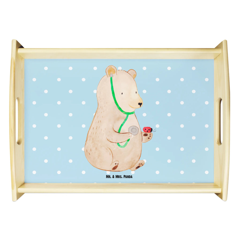 Serving tray bear Physician tray, wooden tray, breakfast tray, serving tray, kitchen tray, bear, teddy, teddy bear, cuddly toy, Doctor, Professor, Bear