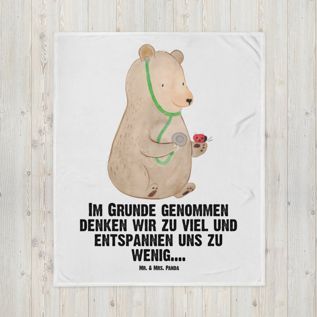 Kocyk dla niemowląt niedźwiedź lekarz Babygeschenk, Babyecke Kuscheldecke, Babydecke, Krabbeldecke, Geschenk Geburt, Bär, Teddy, Teddybär, Professor, Ärztin, Doktorin, Arzt, Professorin, Doktor