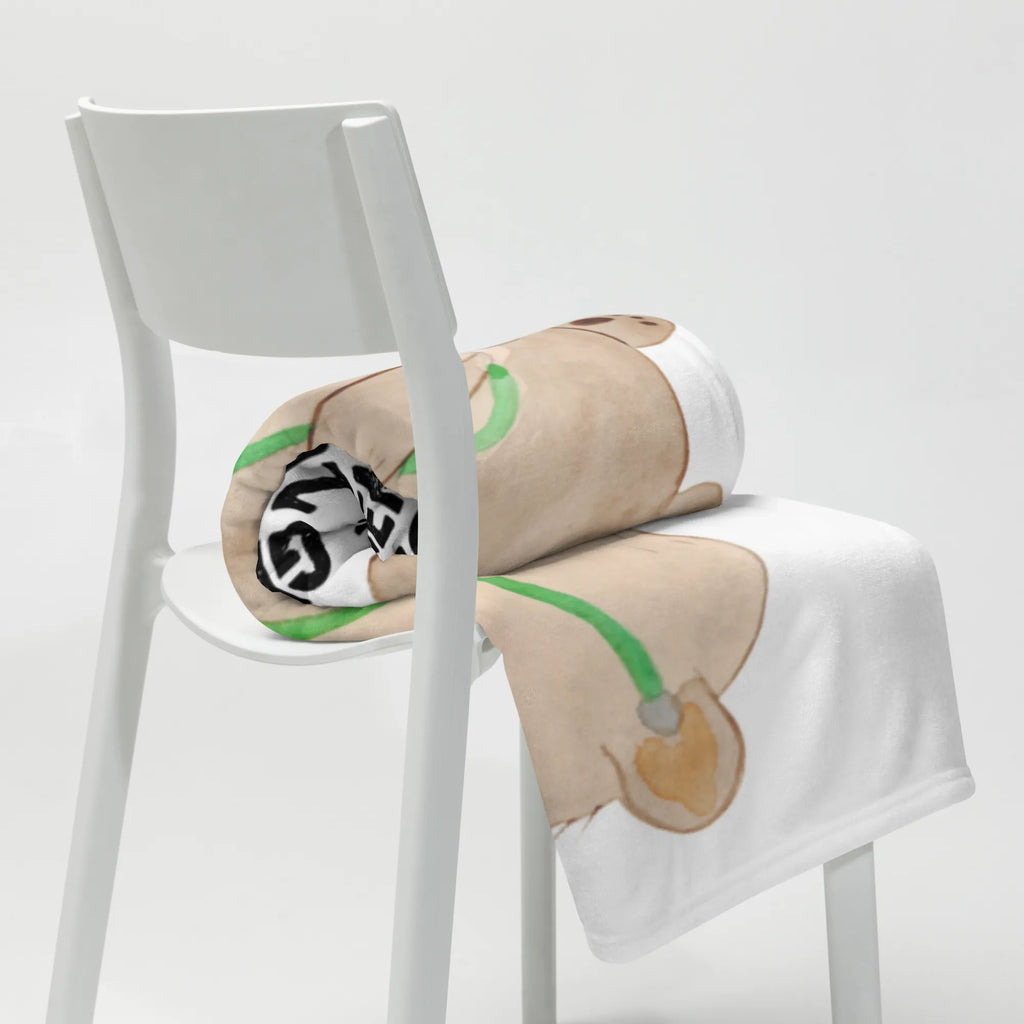 Kocyk dla niemowląt niedźwiedź lekarz Babygeschenk, Babyecke Kuscheldecke, Babydecke, Krabbeldecke, Geschenk Geburt, Bär, Teddy, Teddybär, Professor, Ärztin, Doktorin, Arzt, Professorin, Doktor