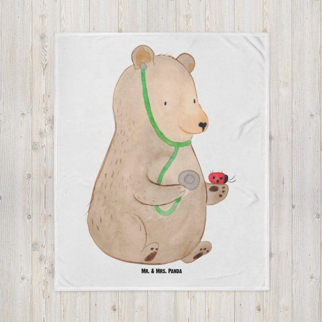 Kocyk dla niemowląt niedźwiedź lekarz Babygeschenk, Babyecke Kuscheldecke, Babydecke, Krabbeldecke, Geschenk Geburt, Bär, Teddy, Teddybär, Professor, Ärztin, Doktorin, Arzt, Professorin, Doktor