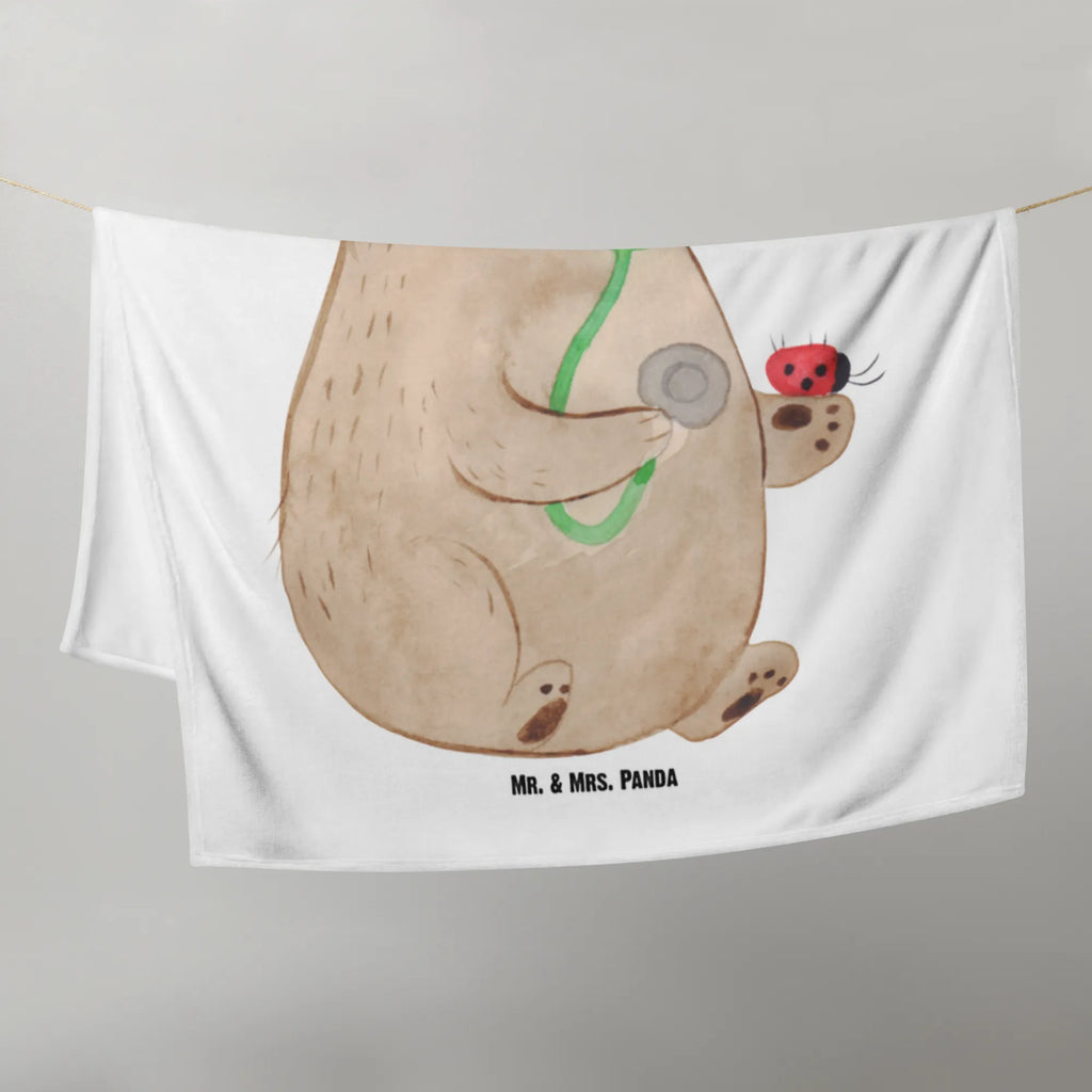 Kocyk dla niemowląt niedźwiedź lekarz Babygeschenk, Babyecke Kuscheldecke, Babydecke, Krabbeldecke, Geschenk Geburt, Bär, Teddy, Teddybär, Professor, Ärztin, Doktorin, Arzt, Professorin, Doktor