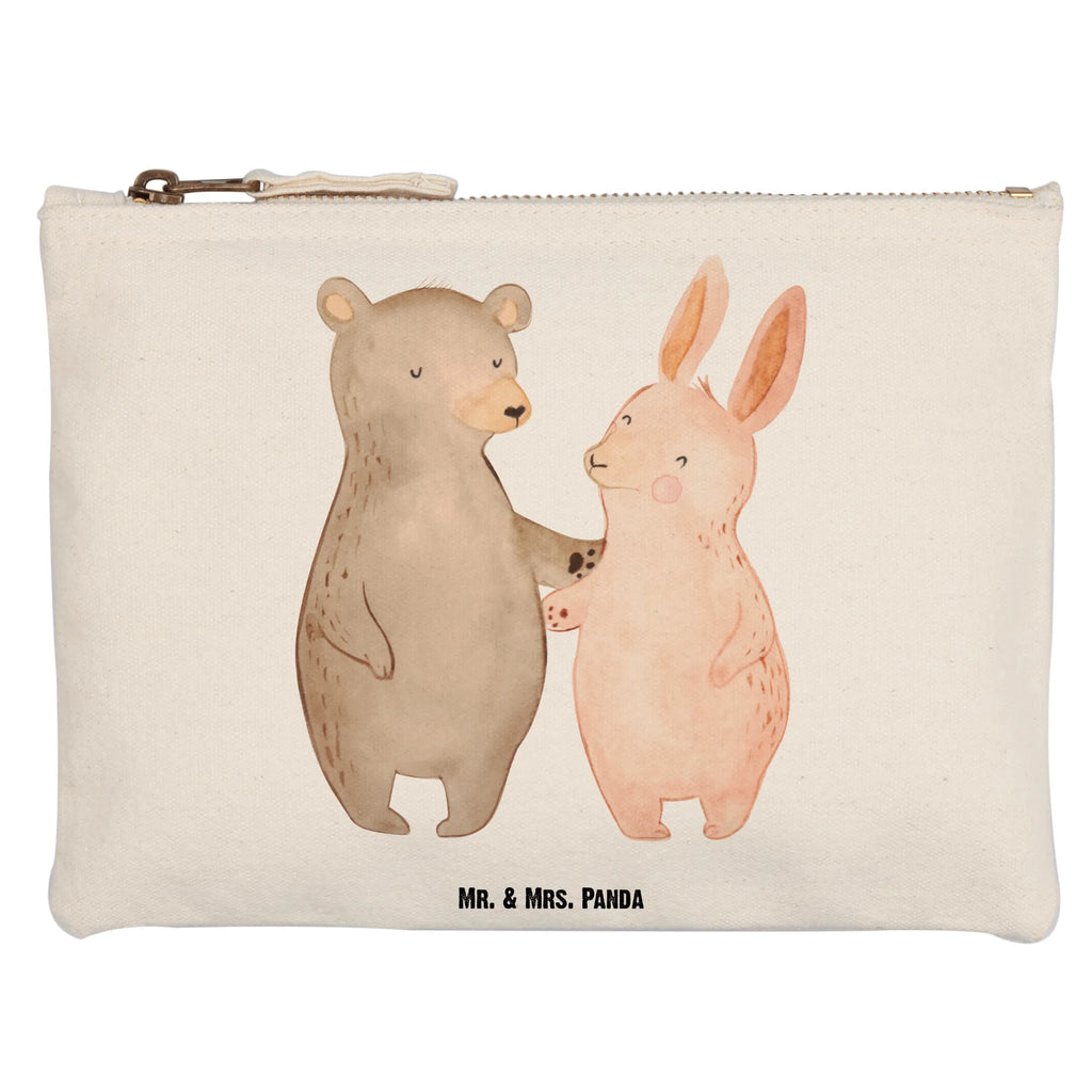 Make-up bag bear and rabbit Embrace Schminktäschchen, Schminkbeutel, utensilientasche, Kosmetikbeutel, aufbewahrungstasche, Stiftemäppchen, Federmappe, Kulturbeutel, aufbewahrungsbeutel, beauty case, Etui, Kosmetiktasche, Waschbeutel, pinsel tasche, Kulturtasche, kosmetiktäschchen, Mäppchen, pencil case, toiletry bag, beauty tasche, Schminktasche, Waschtasche, Schlampermäppchen, Freundin, Liebe, Ehefrau, Ehemann, Partner, Verlobung, Freund, Jahrestag, Hocheitstag, Heiratsantrag, Liebesgeschenk, Heiraten, Bester Freund, Best Friends, Bär, Bärchen, Freunde, Hase
