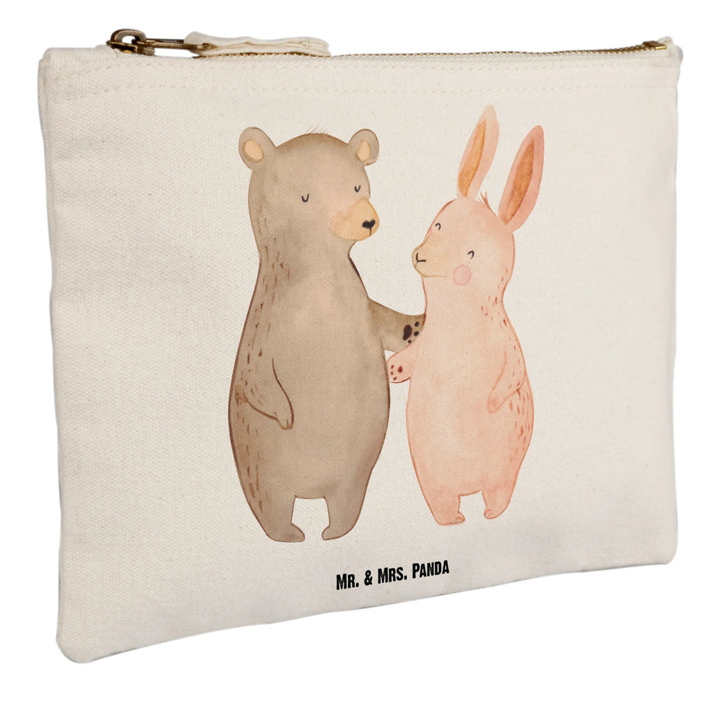 Make-up bag bear and rabbit Embrace Schminktäschchen, Schminkbeutel, utensilientasche, Kosmetikbeutel, aufbewahrungstasche, Stiftemäppchen, Federmappe, Kulturbeutel, aufbewahrungsbeutel, beauty case, Etui, Kosmetiktasche, Waschbeutel, pinsel tasche, Kulturtasche, kosmetiktäschchen, Mäppchen, pencil case, toiletry bag, beauty tasche, Schminktasche, Waschtasche, Schlampermäppchen, Freundin, Liebe, Ehefrau, Ehemann, Partner, Verlobung, Freund, Jahrestag, Hocheitstag, Heiratsantrag, Liebesgeschenk, Heiraten, Bester Freund, Best Friends, Bär, Bärchen, Freunde, Hase