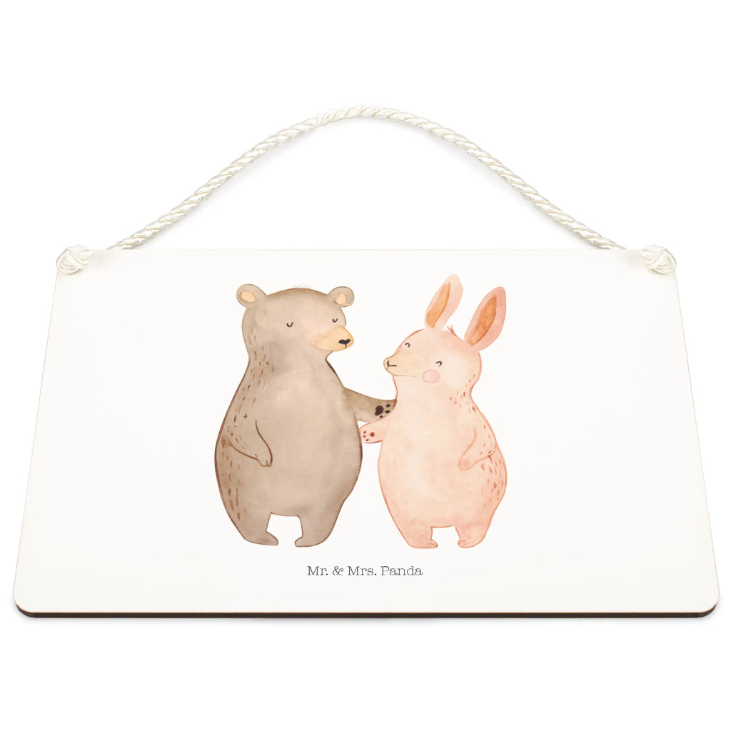 Decorative sign bear and rabbit Embrace Love, Loving, Two, Together, Marriage, Engagement, Proposal of marriage, Love gift, gift for her, gift for him, anniversary gift, friends, best friends, bear, best friend, rabbit