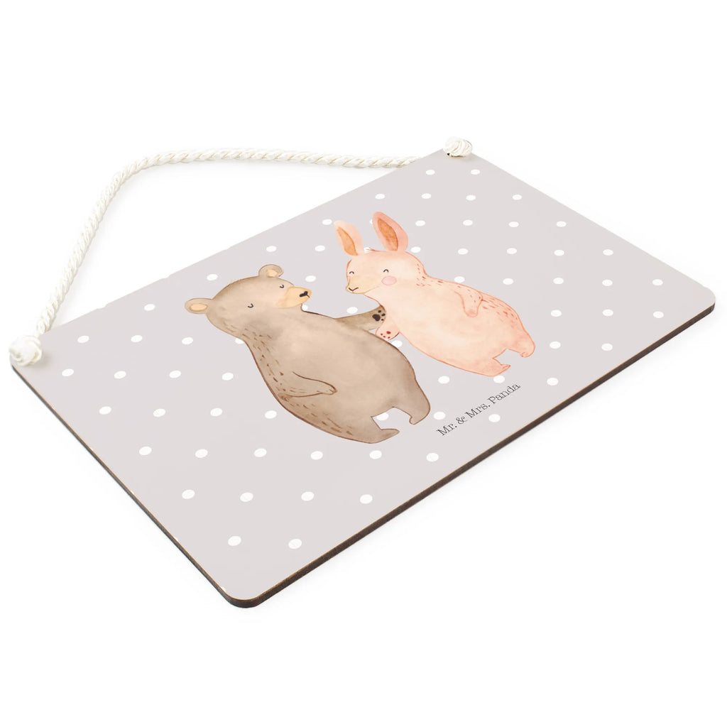 Decorative sign bear and rabbit Embrace Love, Loving, Two, Together, Marriage, Engagement, Proposal of marriage, Love gift, gift for her, gift for him, anniversary gift, friends, best friends, bear, best friend, rabbit