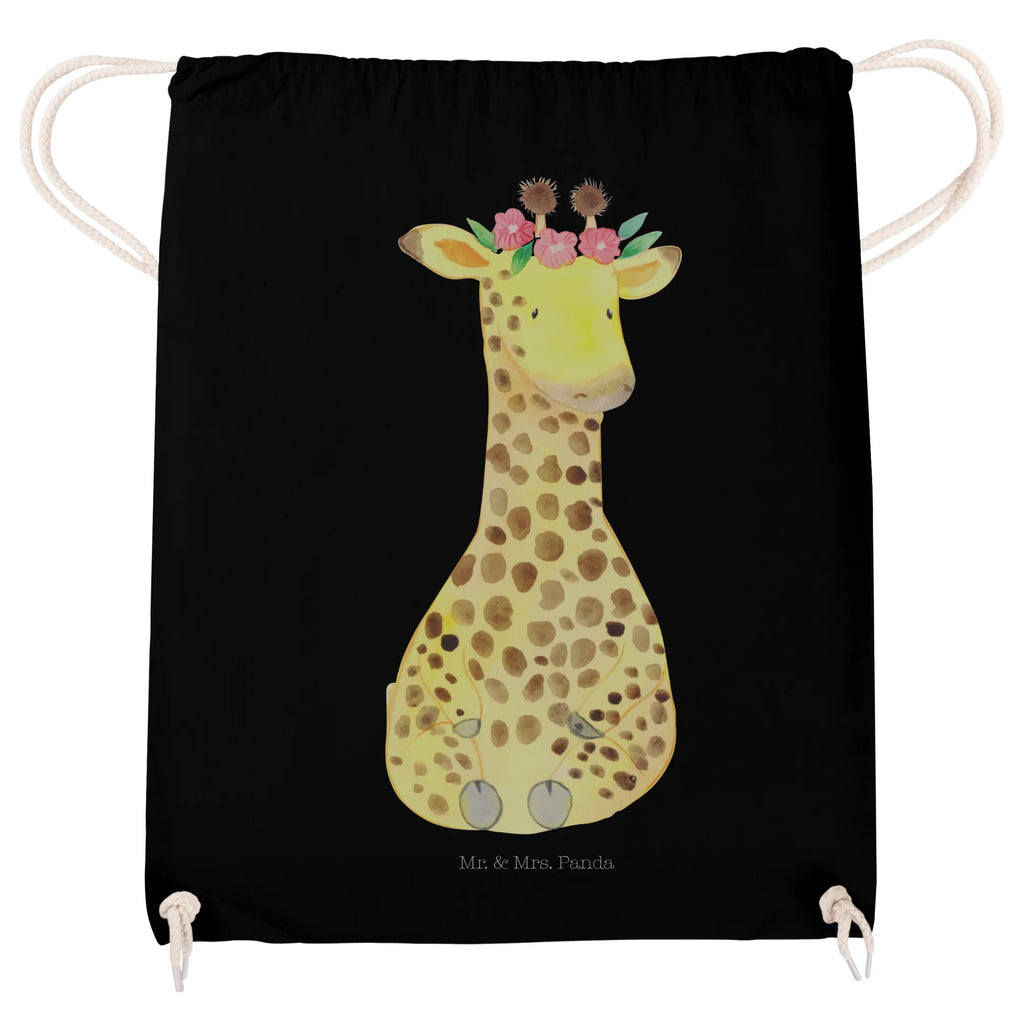 Drawstring bag giraffe flower wreath carrier bag, jute bag, sports bag, bag, hipster, gym bag, Africa, self-love, adventurer, friend, wreath of flowers, giraffe