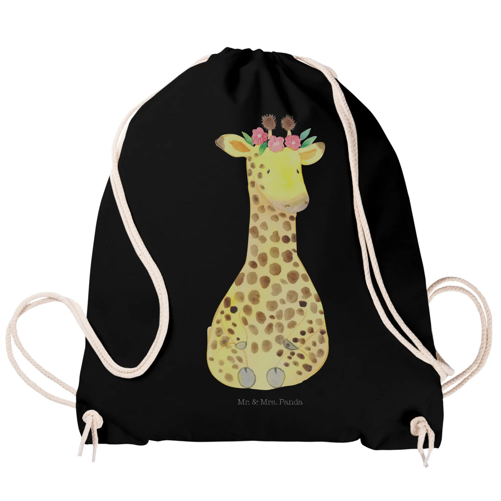 Drawstring bag giraffe flower wreath carrier bag, jute bag, sports bag, bag, hipster, gym bag, Africa, self-love, adventurer, friend, wreath of flowers, giraffe