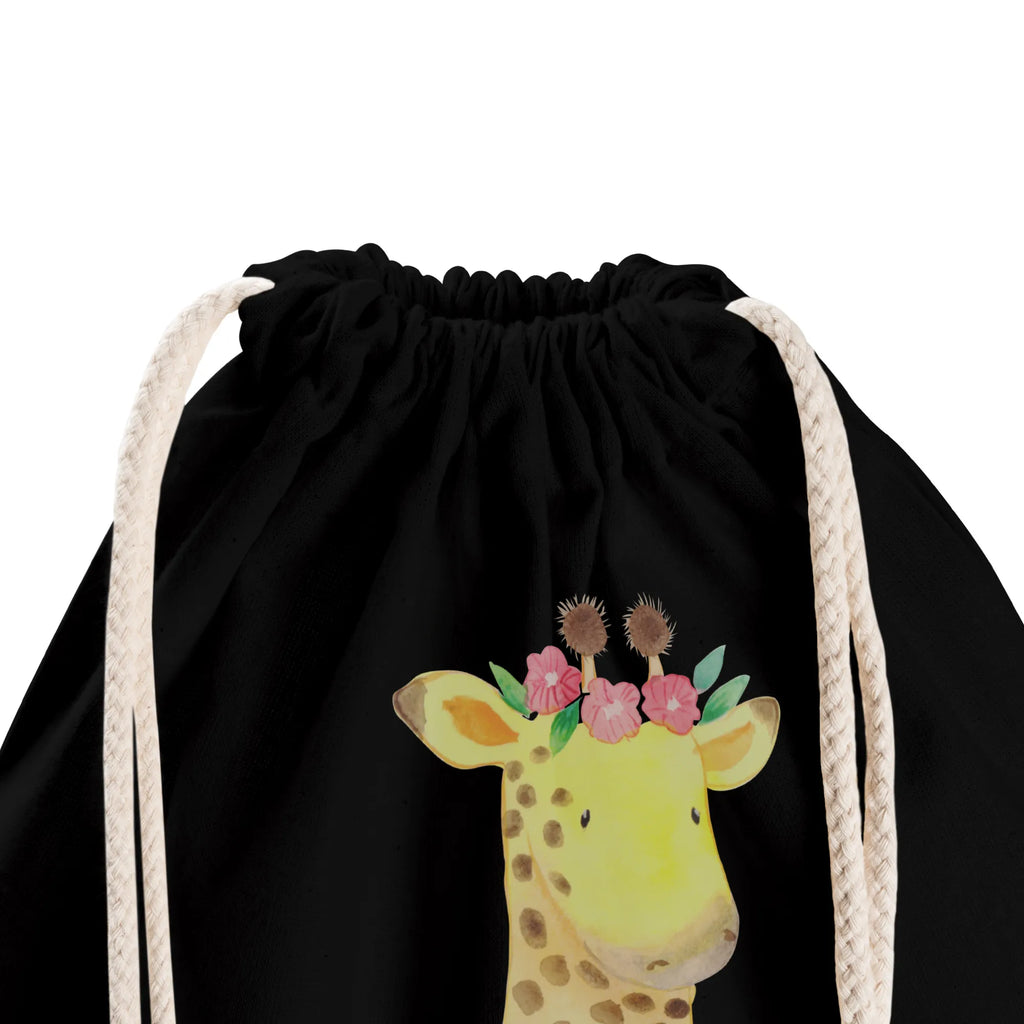 Drawstring bag giraffe flower wreath carrier bag, jute bag, sports bag, bag, hipster, gym bag, Africa, self-love, adventurer, friend, wreath of flowers, giraffe