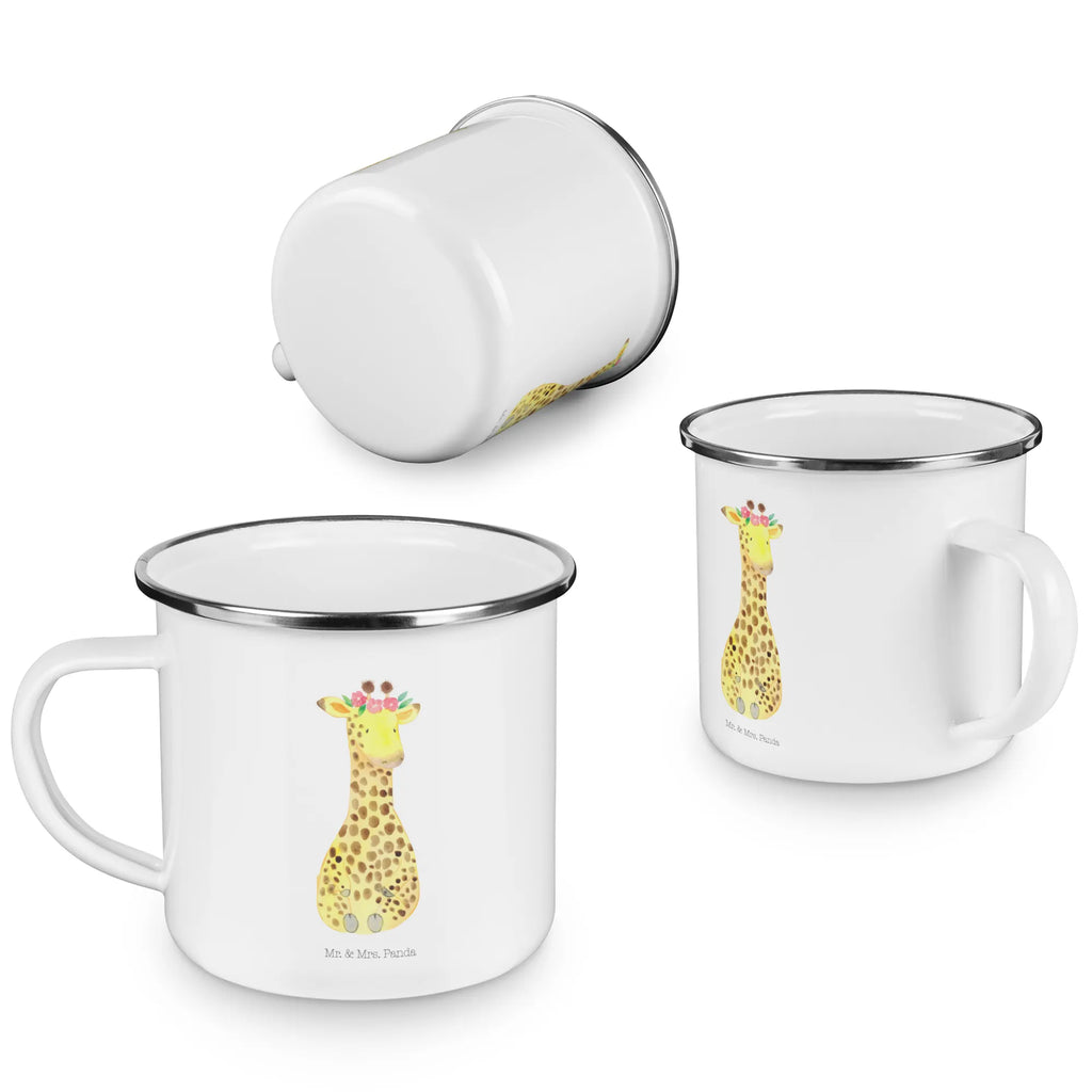 Enamel camping mug giraffe flower wreath camper mug, tin coffee cup, steel mug for camping, backpacking mug, enamel mug, camping mug, enamel camping cup, enamel drinking mug, bushcraft mug, travel mug, hiking mug, adventure mug, stainless steel drinking cup, camp coffee mug, metal cup, lightweight camping mug, metal camping mug, campfire mug, camping metal cup, outdoor cup, Africa, adventurer, friend, self-love, wreath of flowers, giraffe