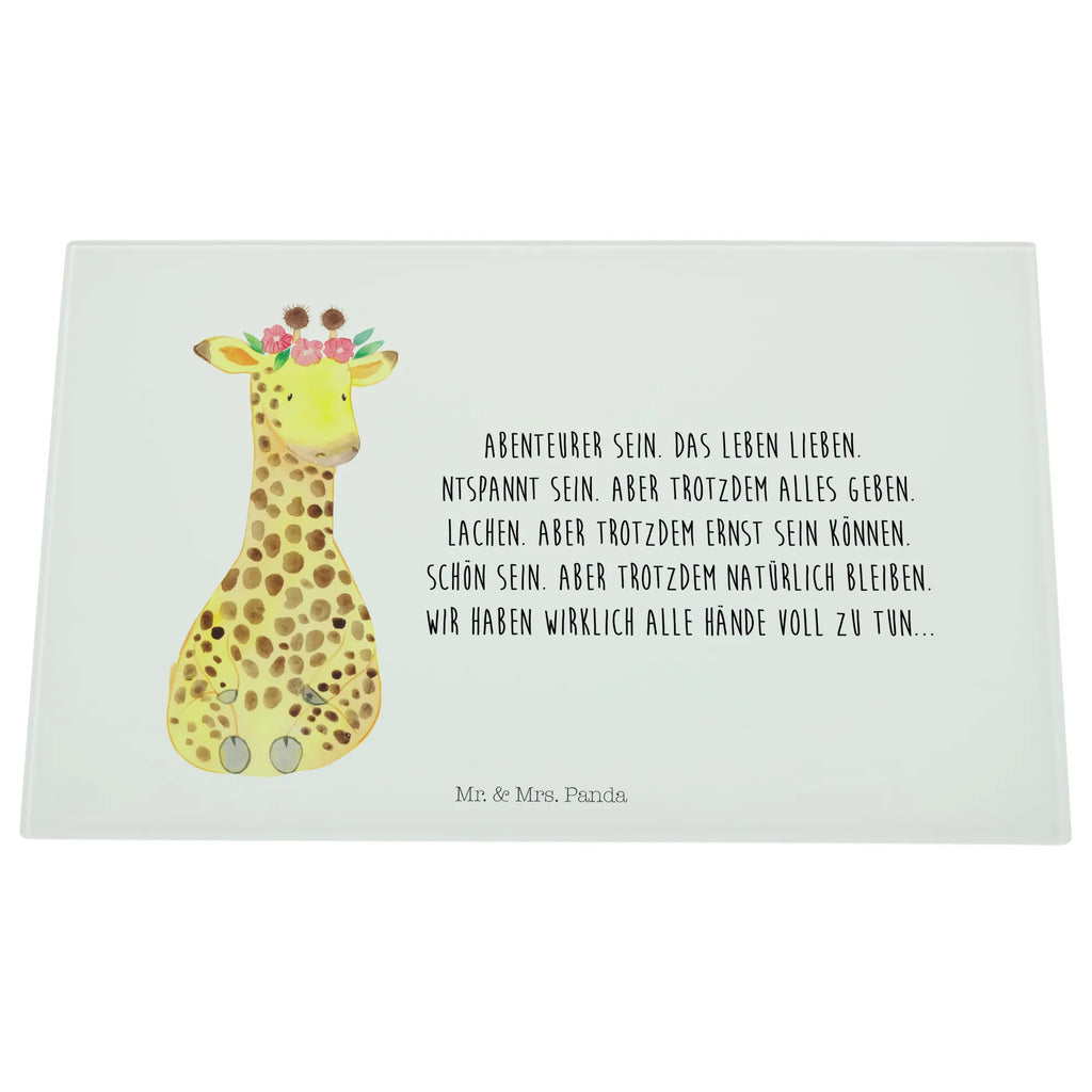 XL Szklana Deska do Krojenia żyrafa Wieniec kwiatów Afryka, dzikie zwierzęta