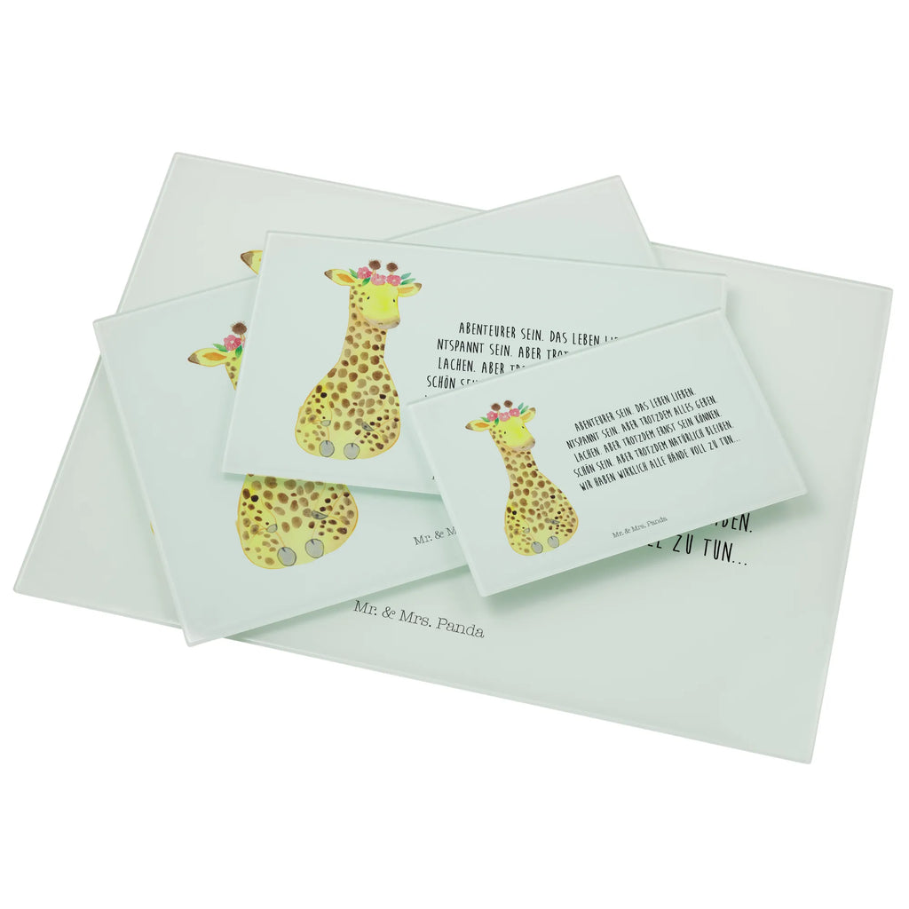 XL Szklana Deska do Krojenia żyrafa Wieniec kwiatów Afryka, dzikie zwierzęta