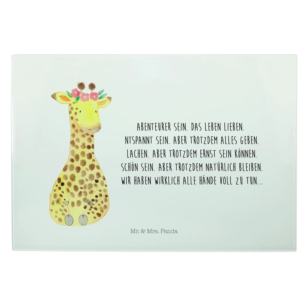 XL Szklana Deska do Krojenia żyrafa Wieniec kwiatów Afryka, dzikie zwierzęta