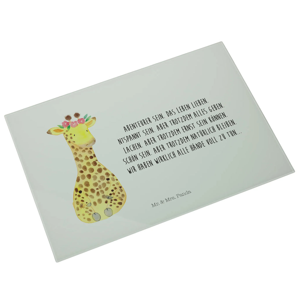 XL Szklana Deska do Krojenia żyrafa Wieniec kwiatów Afryka, dzikie zwierzęta