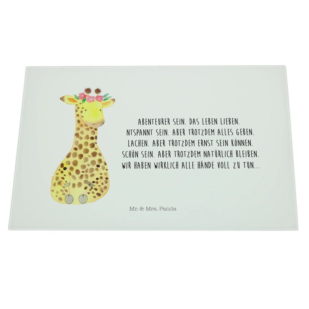 XL Szklana Deska do Krojenia żyrafa Wieniec kwiatów Afryka, dzikie zwierzęta