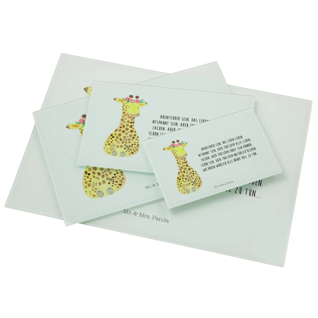 XL Szklana Deska do Krojenia żyrafa Wieniec kwiatów Afryka, dzikie zwierzęta